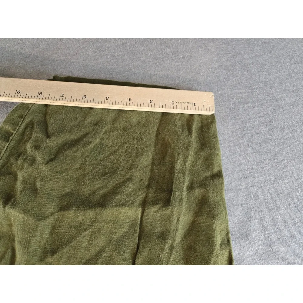 Quince Pants Women XL Olive Green 100% European Flax Linen Tapered Relax Stretch
